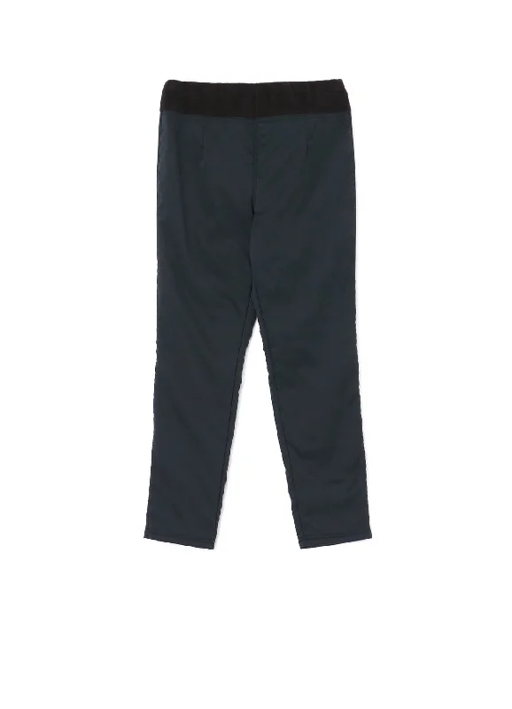 STRETCH TAFFETA + FLEECE SLIM PANTS