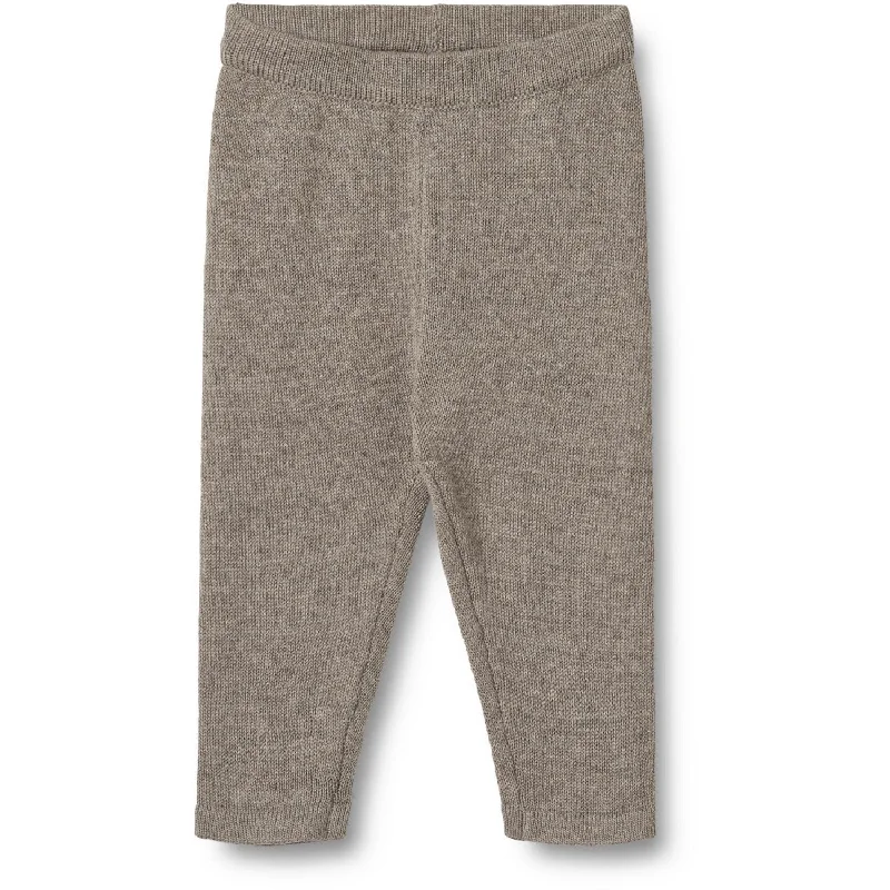 Wheat Warm Grey Melange Knit Trousers Neel