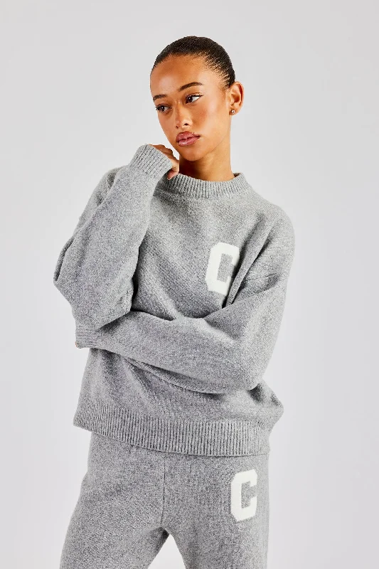 C Knitted Sweatshirt - Grey