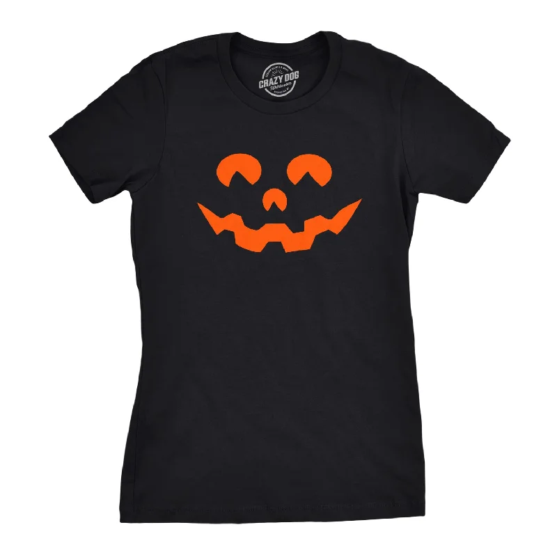 Cartoon Eyes Pumpkin Face Women's T Shirt