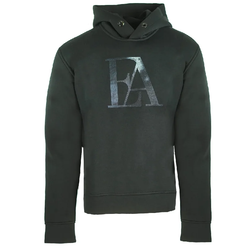 Emporio Armani Large Eagle Logo Black Hoodie