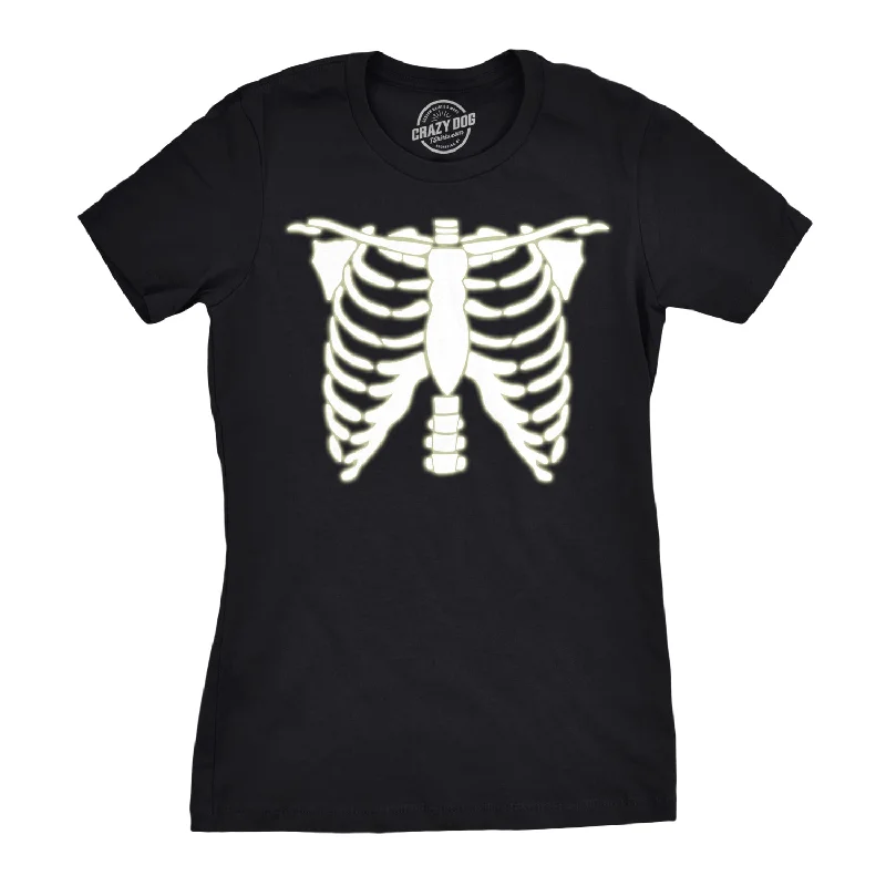 Glowing Skeleton Rib Cage Halloween Women's T Shirt