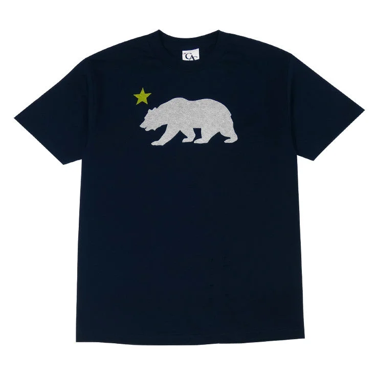 Mens Cali Bear Star T-Shirt Navy