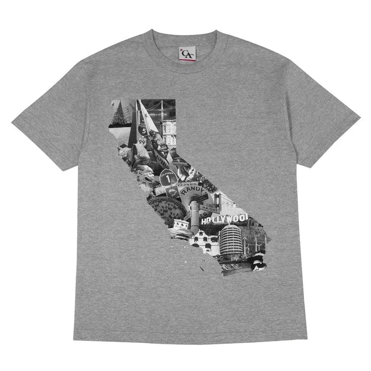 Mens Cali Photo T-Shirt Heather Grey