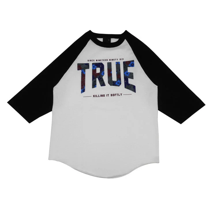 Mens True Floral 2 Raglan T-Shirt White/Black