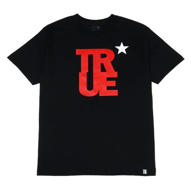 Mens True Logo Star T-Shirt Black/Red