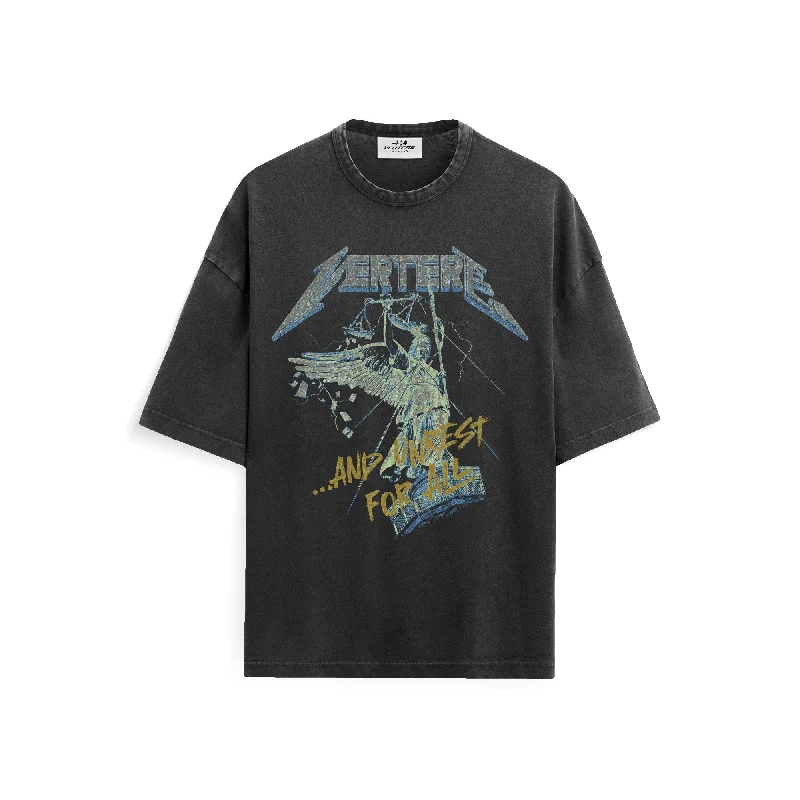 JUSTICE T-SHIRT - WASHED BLACK