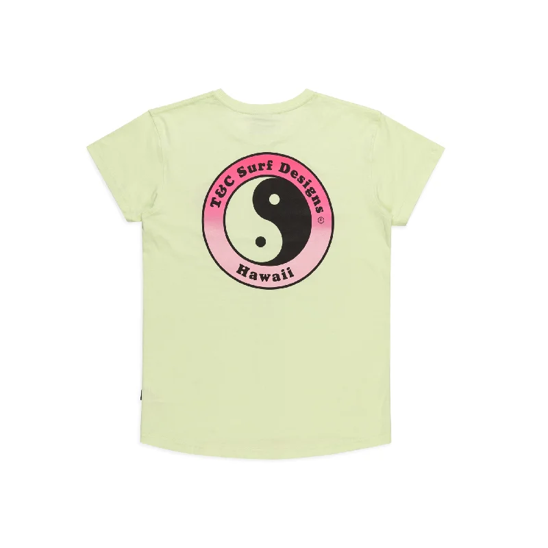 T&C Surf Designs Women YY Logo S/S Tee - Lime Cream