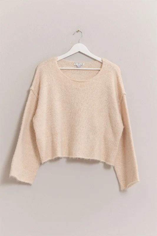 Melange Knit Boat Neck Sweater