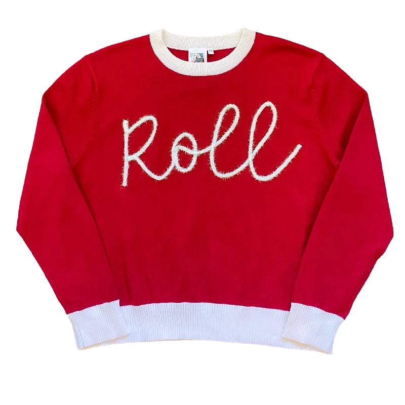 Glitter Script "Roll" Long Sleeve Sweater - Licensed