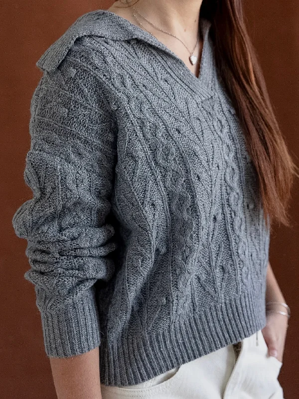 Grey Wide Cable Knit