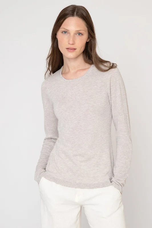 KINROSS CASHMERE - LONG SLEEVE SILK AND CASHMERE CREW