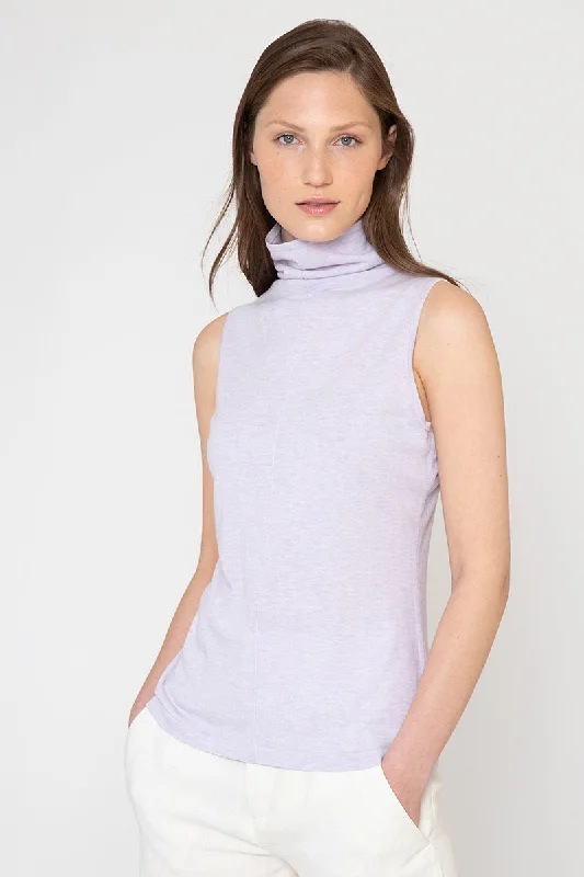 KINROSS CASHMERE - SLEEVELESS SEAMED FUNNEL