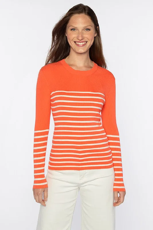 KINROSS CASHMERE - STRIPE RIB CREW