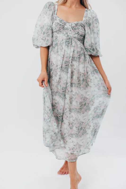 Harlow Maxi Dress in Forest - Bump Friendly (S-XL)