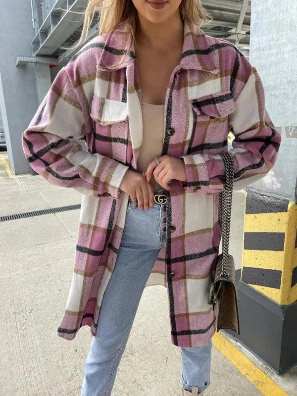 Casual Plaid Loose Women's Shirt Jacket