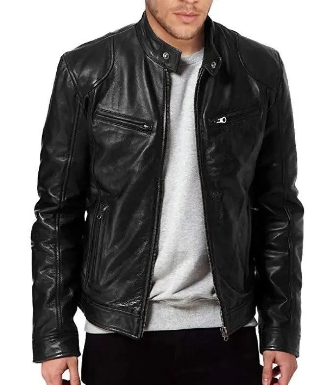 Elegant Slim Fit Men Leather Jacket