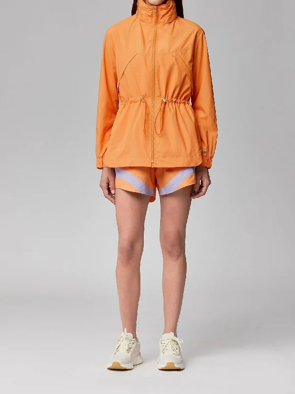 Raven Hooded Full-Zip Anorak Jacket In Melon