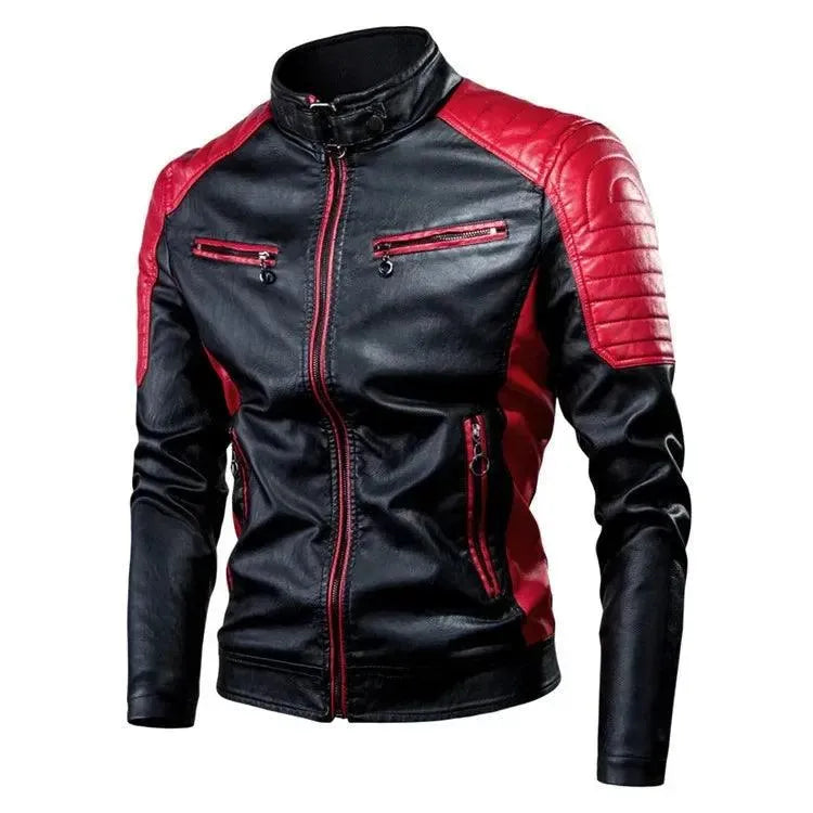 Stylish Slim-Fit Men Leather Biker Jacket