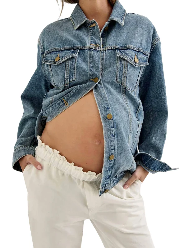 The Classic Maternity Jean Jacket In Light Wash