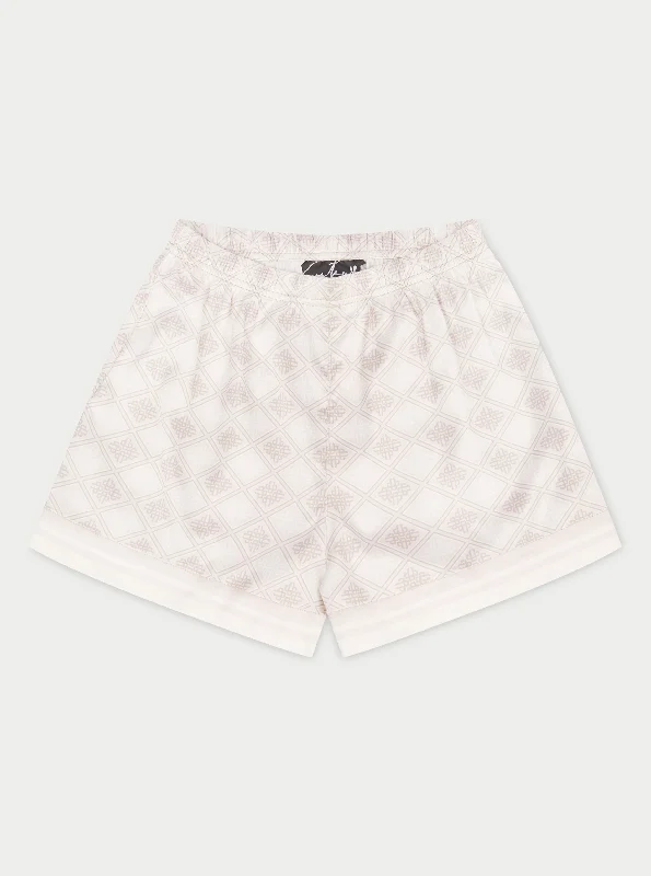 EMBLEM PRINT SHORTS - BEIGE