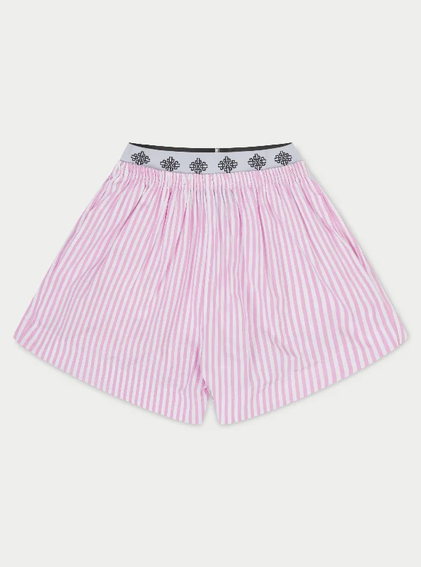 EMBLEM STRIPE SHORTS - PINK